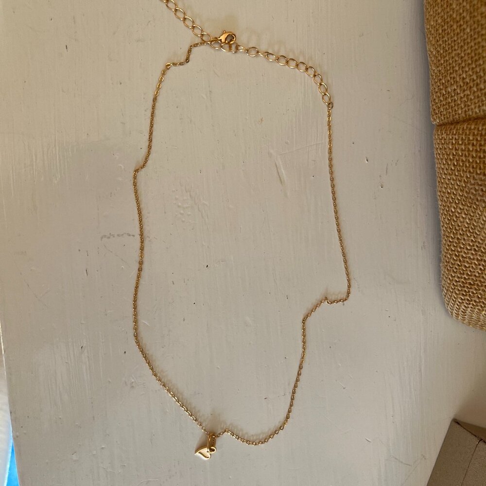 Gold Necklace by Misha with Heart Charm